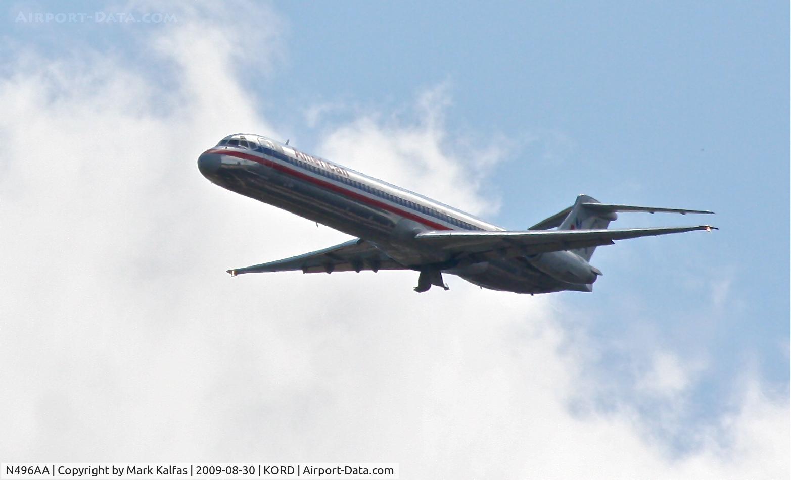 N496AA, 1989 McDonnell Douglas MD-82 (DC-9-82) C/N 49734, American Airlines on the 4R approach KORD