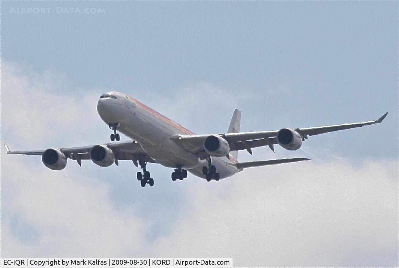 EC-IQR, 2002 Airbus A340-642 C/N 460, Iberia on the 4R approach KORD