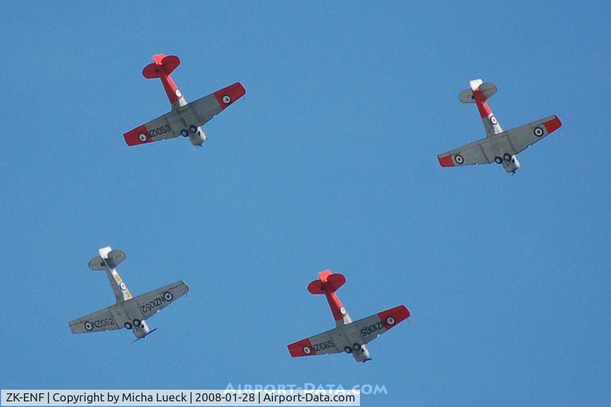 ZK-ENF, North American AT-6D Harvard III C/N 88-14889 (41-33917), Auckland Day over Hauraki Gulf