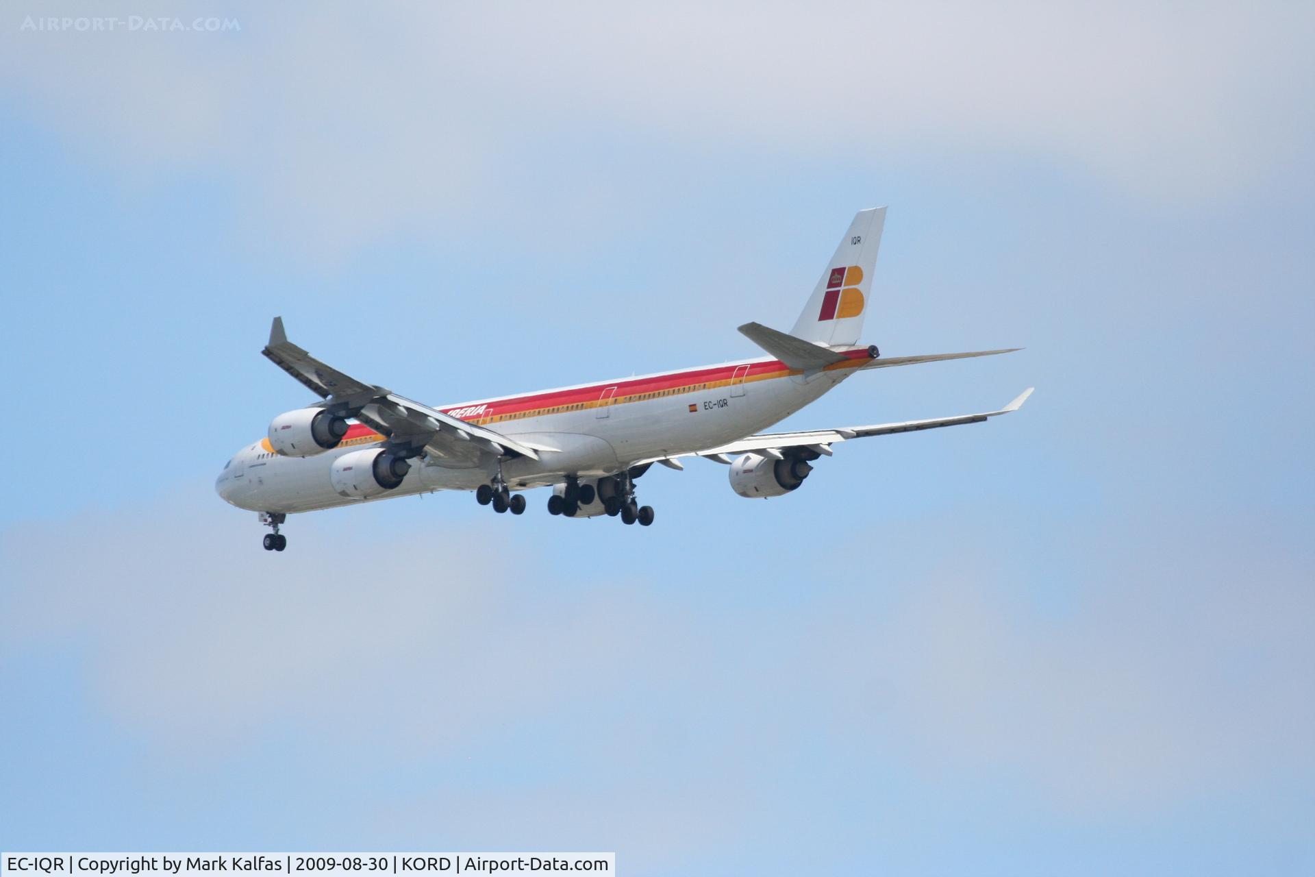 EC-IQR, 2002 Airbus A340-642 C/N 460, Iberia on the 4R approach KORD