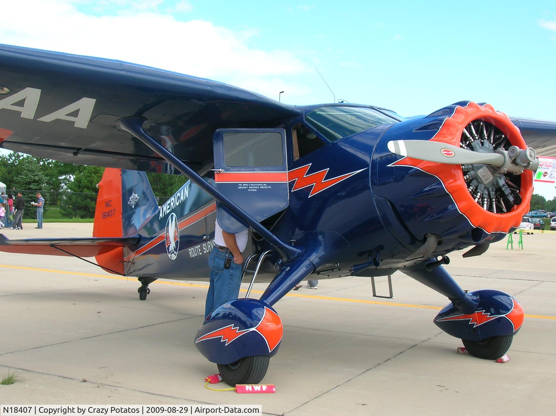 N18407, 1937 Stinson SR-9C Reliant C/N 5313, At the Schaumburg airport