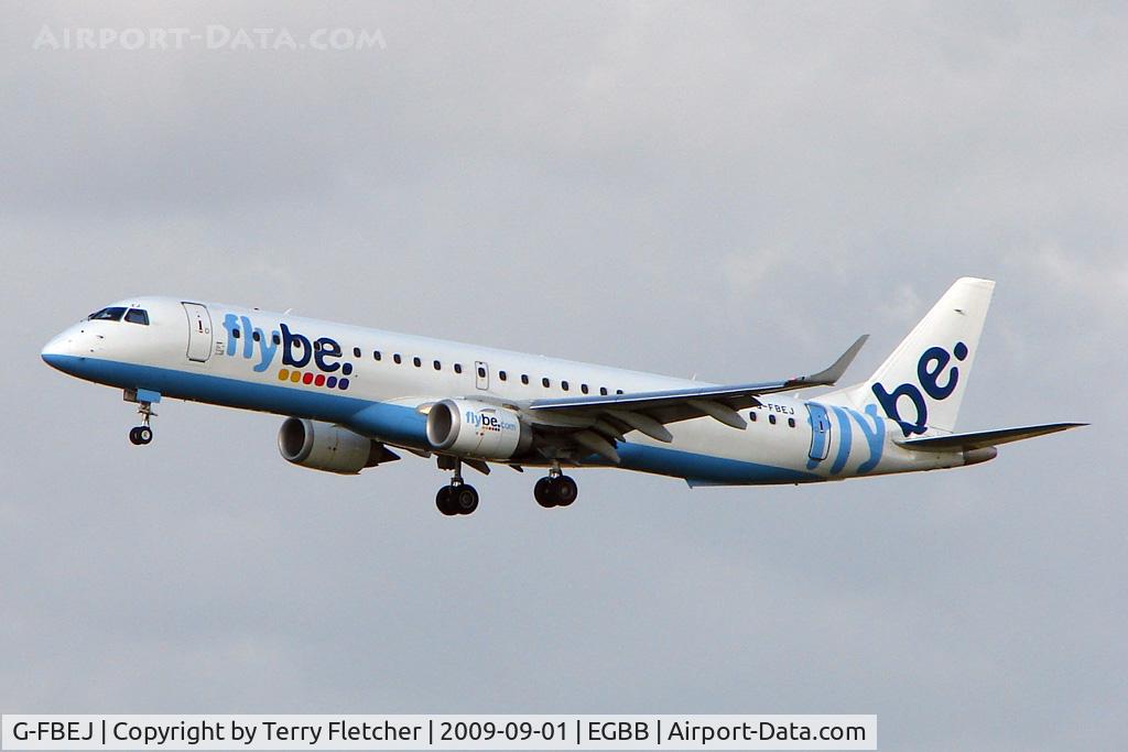 G-FBEJ, 2007 Embraer 195LR (ERJ-190-200LR) C/N 19000155, Flybe Emb 190 at Birmingham UK