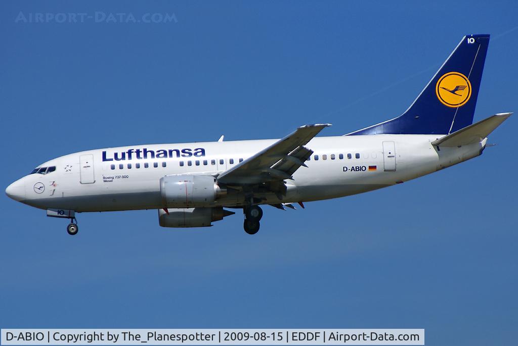 D-ABIO, 1991 Boeing 737-530 C/N 24939, LH Workhorse on Approach to Rwy 25R