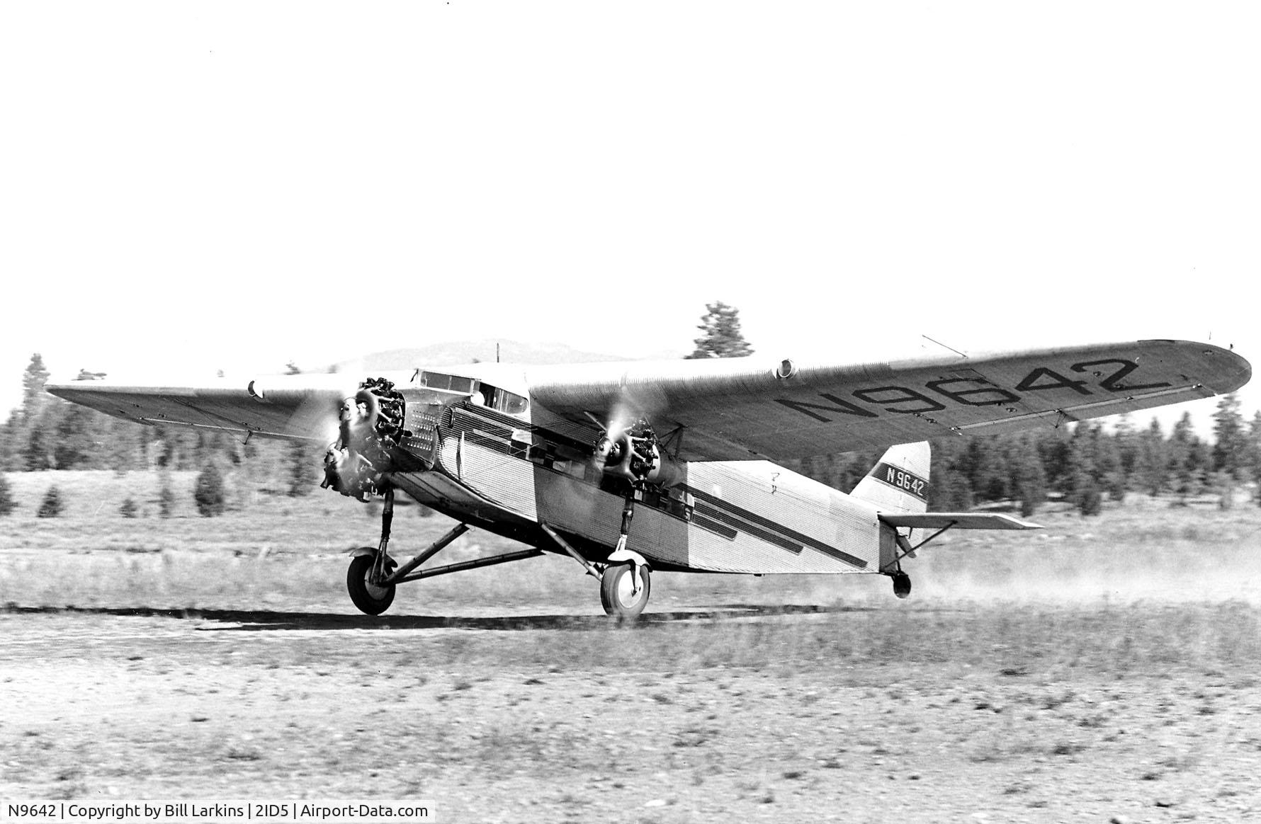 N9642, Ford 4-AT-E Tri-Motor C/N 4-AT-58, Taking off at McCall, Idaho, in August 1952.