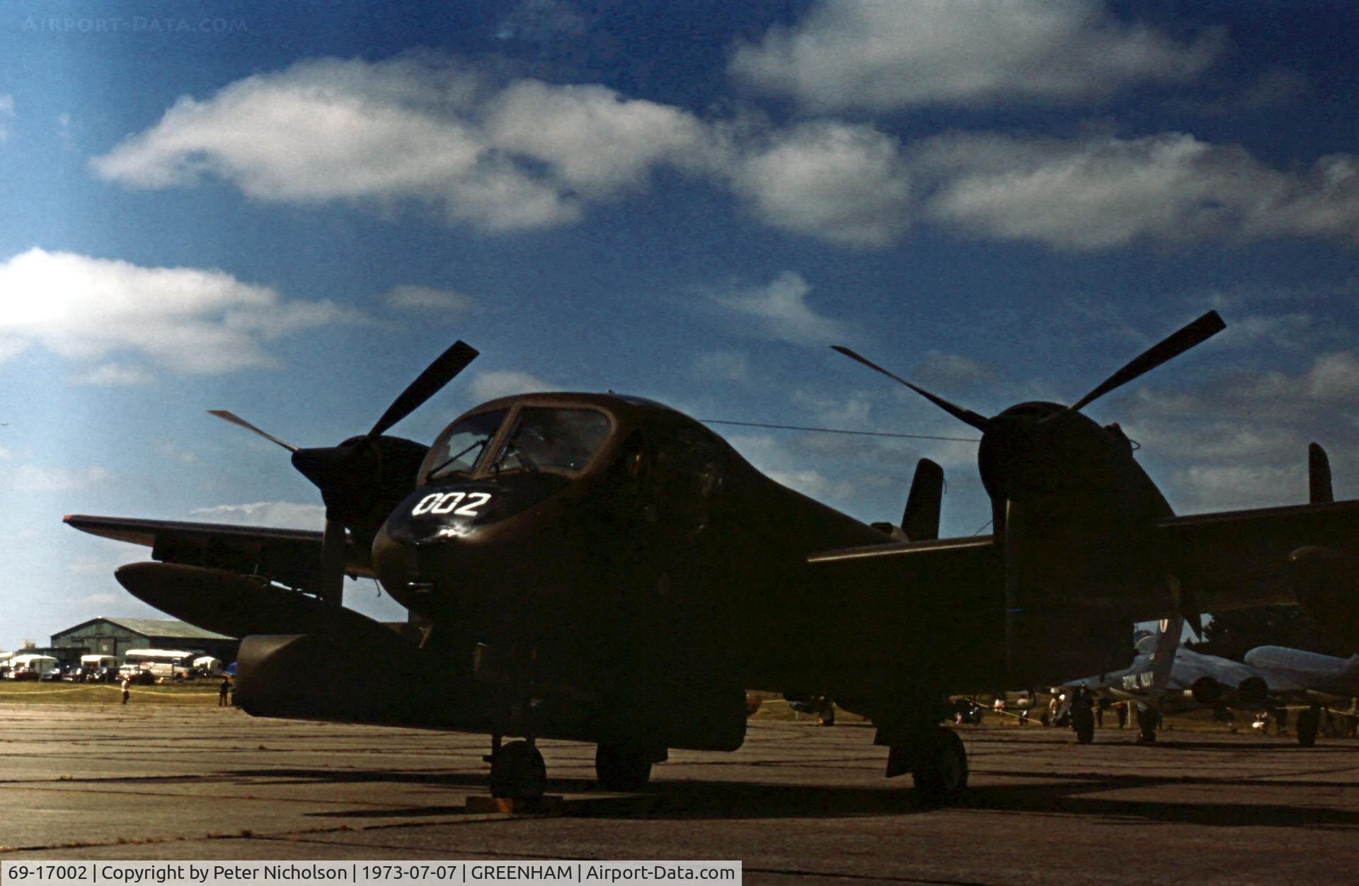69-17002, 1969 Grumman OV-1D Mohawk C/N 17D, Another view of the 73rd MIC Mohawk on display at the 1973 Intnl Air Tattoo at RAF Greenham Common.