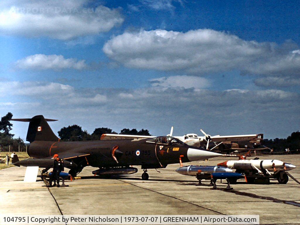 104795, Canadair CF-104 Starfighter C/N 683A-1095, CF-104 Starfighter of 421 Squadron Canadian Armed Forces at the 1973 Intnl Air Tattoo at RAF Greenham Common.
