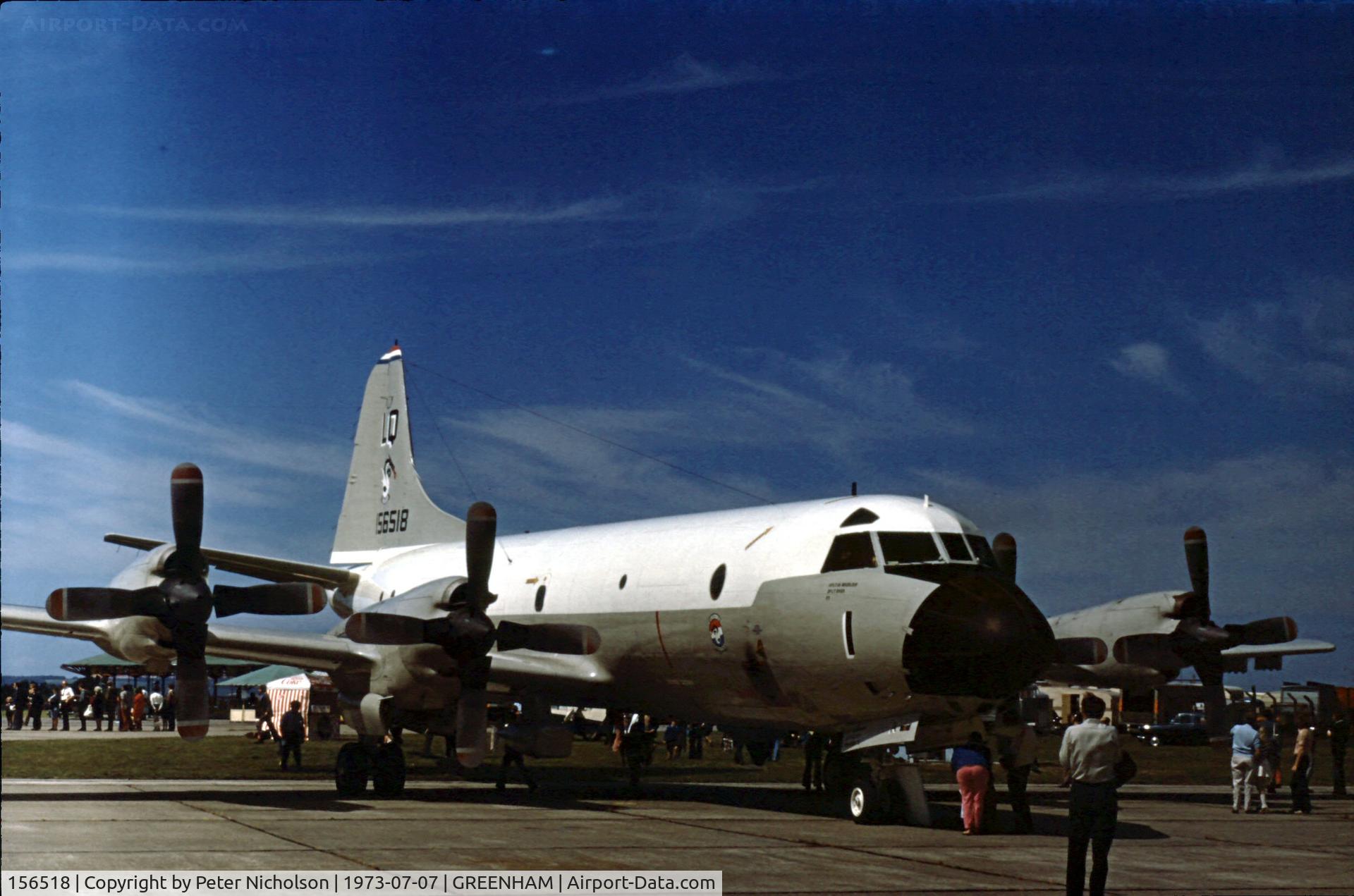 156518, 1969 Lockheed P-3C-110-LO Orion C/N 285A-5512, P-3C Orion of Patrol Squadron VP-56 at the 1973 Intnl Air Tattoo at RAF Greenham Common.