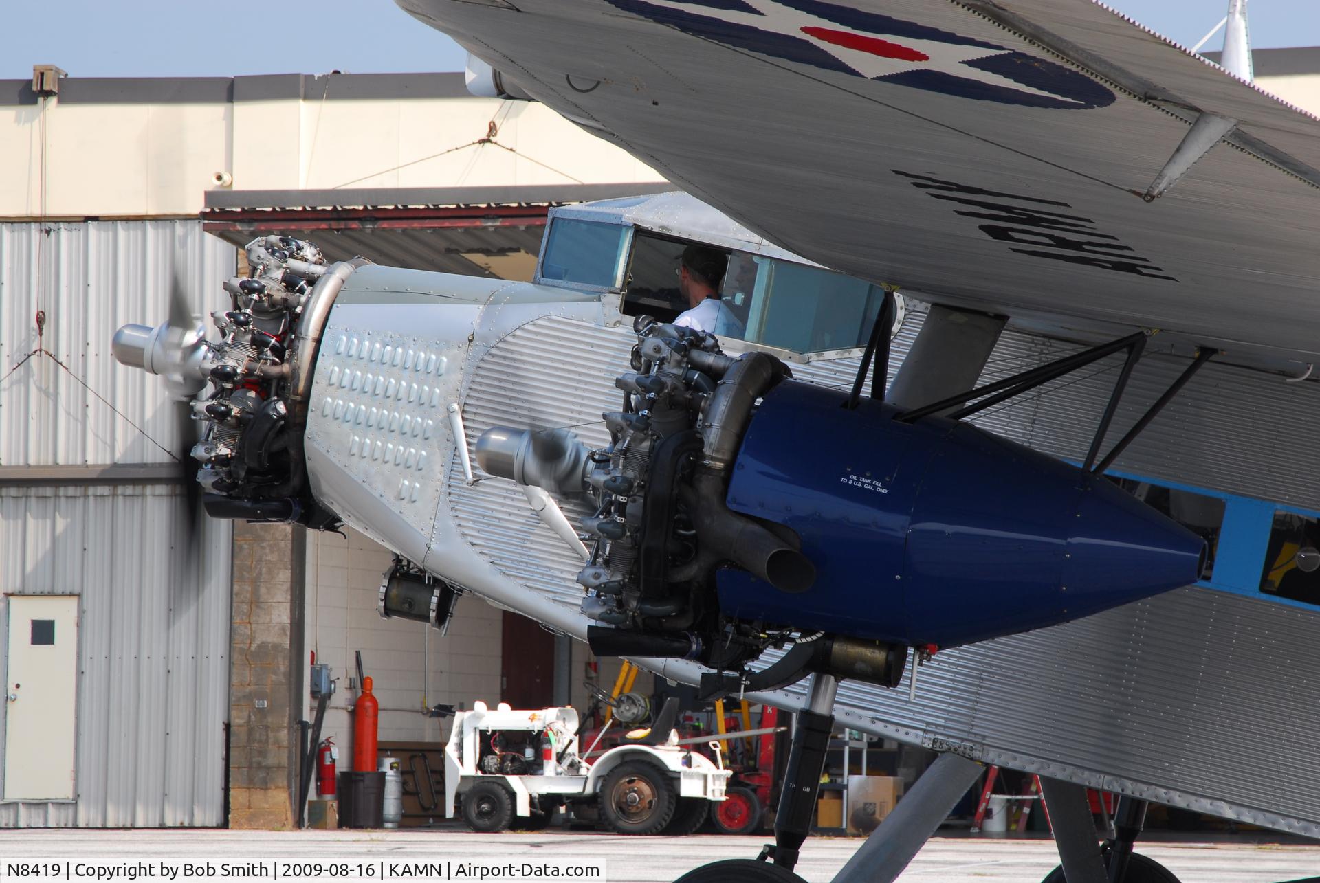N8419, 1929 Ford 5-AT-C Tri-Motor C/N 58, Maintenance run and taxi at repair facility
