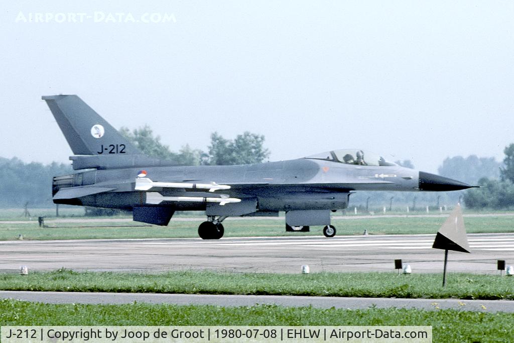 J-212, 1979 Fokker F-16A Fighting Falcon C/N 6D-1, first F-16 firghter for the Dutch AF