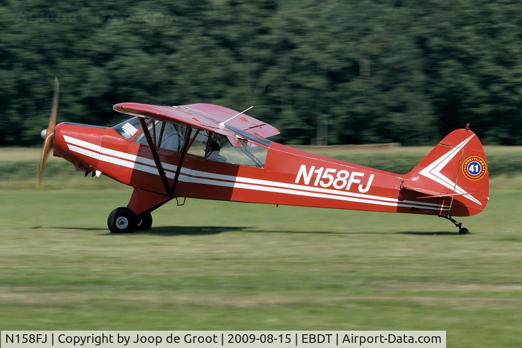 N158FJ, 1965 Piper PA-18-150 Super Cub C/N 18-8312, landing at Diest
