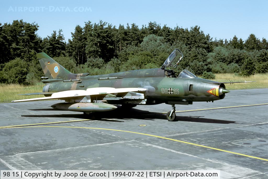 98 15, Sukhoi Su-22M-4 C/N 30915, Former East German AF Su-22 used for trials by WTD 61 at Manching. Testing of the Su-22 lasted for seven years and ended in 1998.
