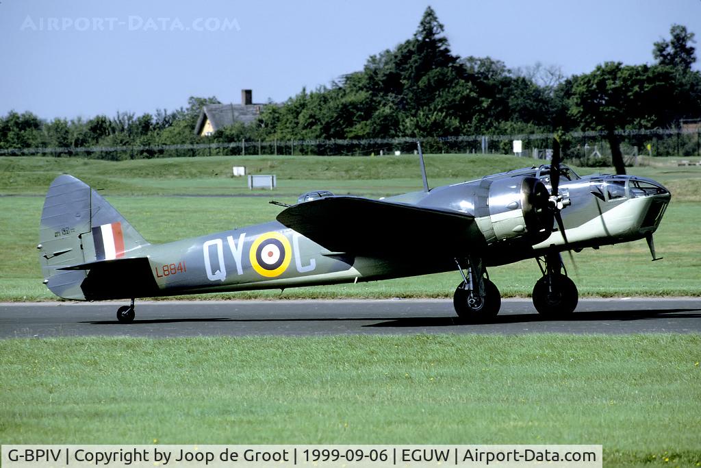 G-BPIV, 1943 Bristol 149 Bolingbroke Mk.IVT C/N 10201, The first bomber raid against Nazi Germany was flown the 4th of September 1939 by Blenheims from RAF Wattisham. To commemorate this event exactly 60 years later a ceremony was held during which the only airworthy Blenheim attended. It was a great sight to