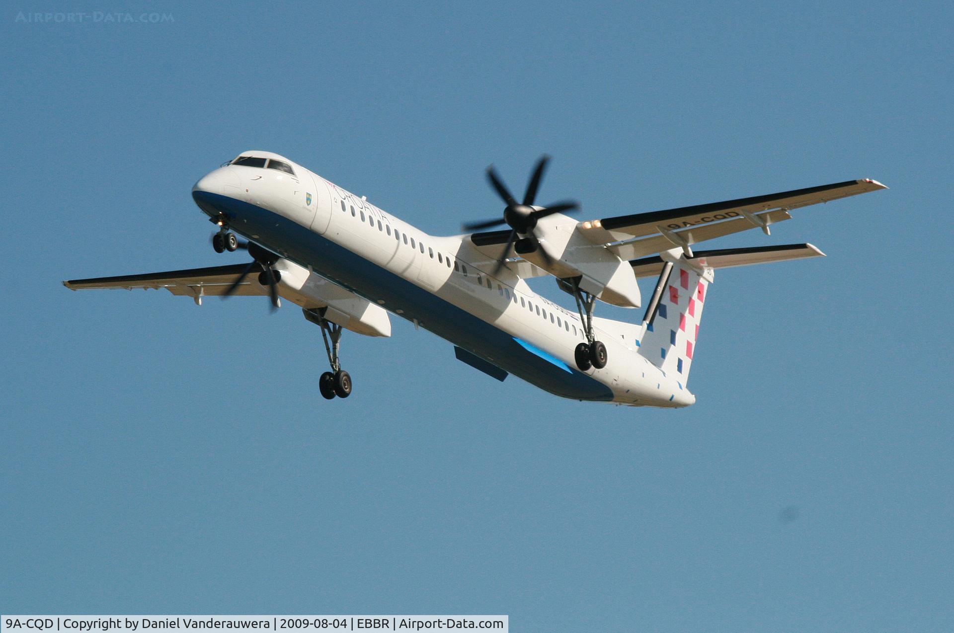 9A-CQD, 2009 De Havilland Canada DHC-8-402Q Dash 8 C/N 4260, arrival of flight OU456 to rwy 25R
