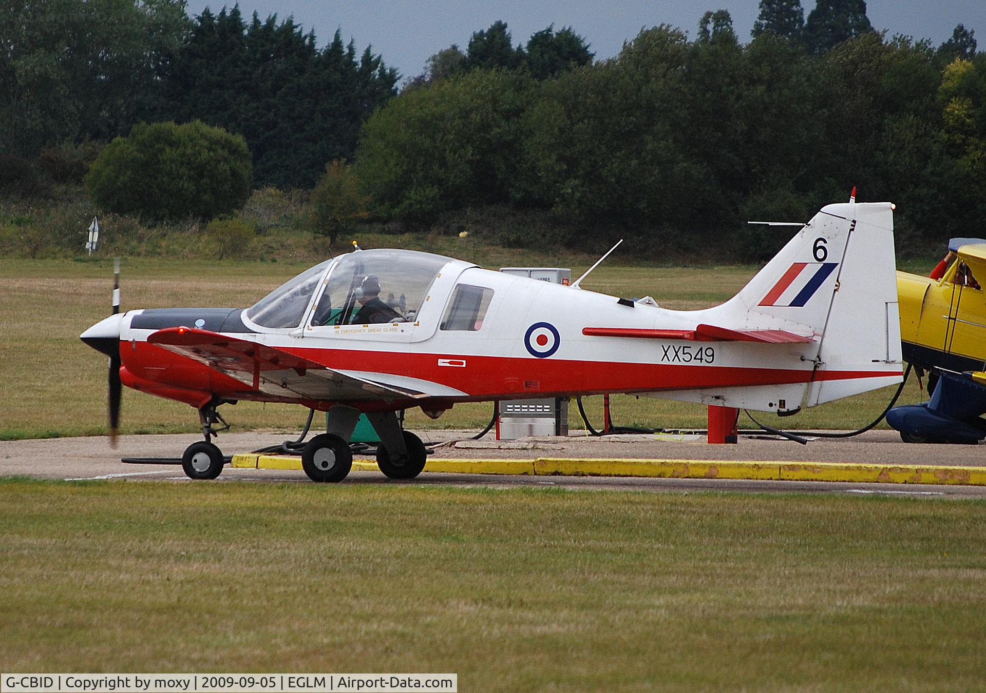 G-CBID, 1974 Scottish Aviation Bulldog T.1 C/N BH.120/242, Bulldog just filled up at White Waltham