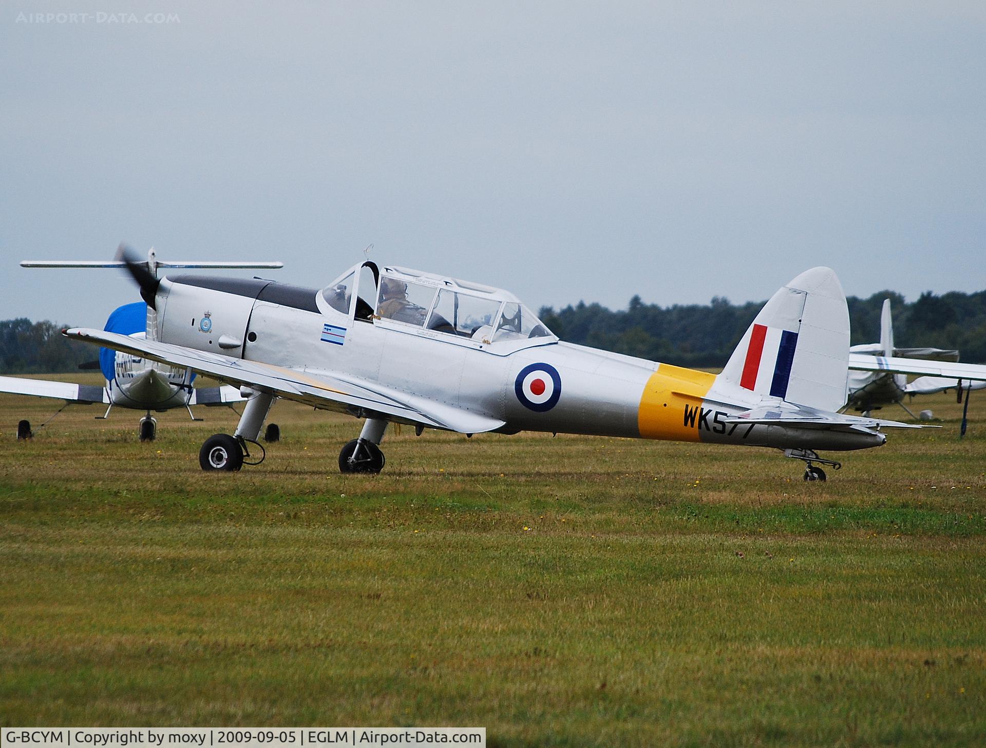 G-BCYM, 1950 De Havilland DHC-1 Chipmunk T.10 C/N C1/0598, Chipmunk departing White Waltham. Flew in a few from here back in the 60's