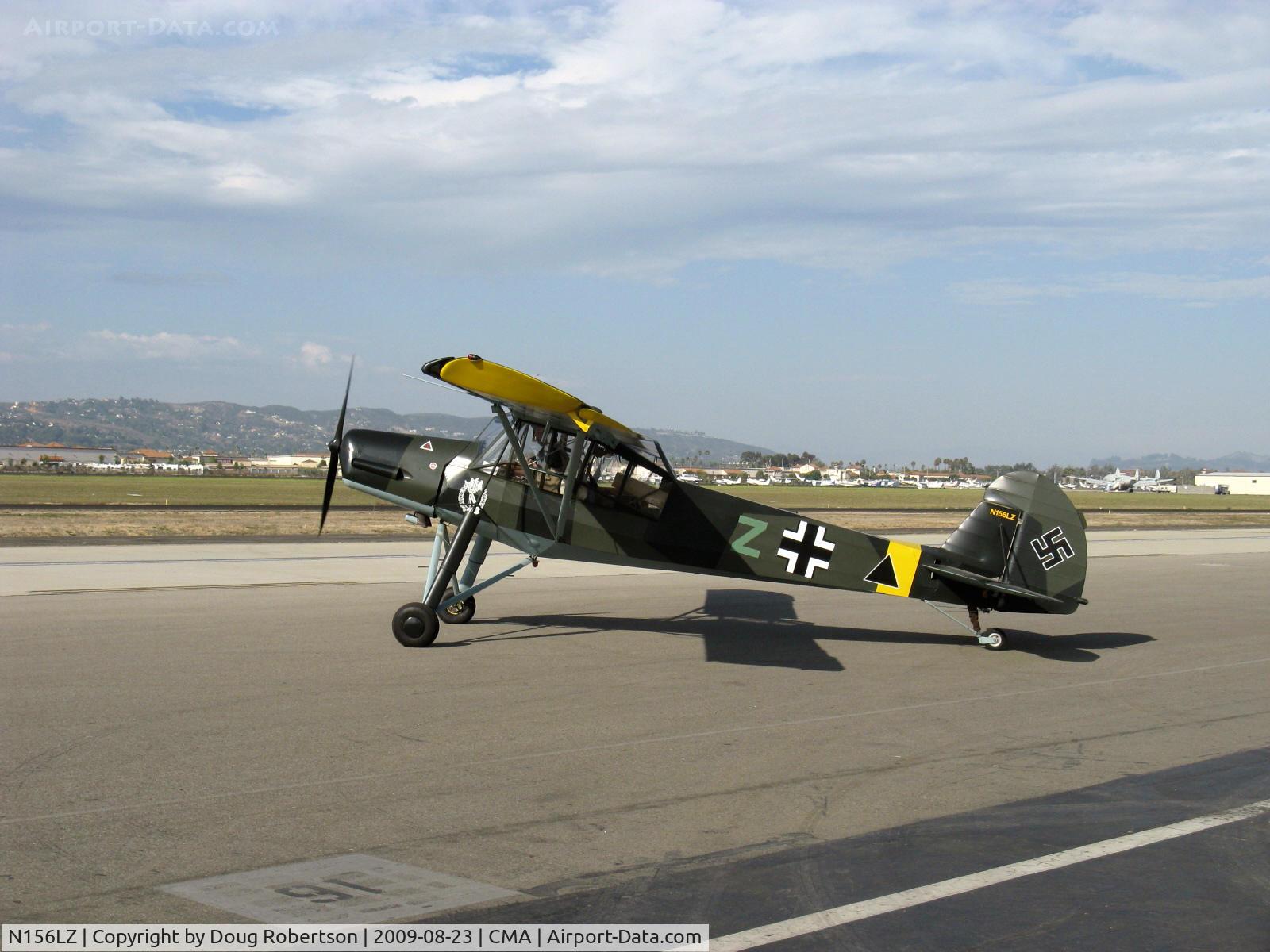 N156LZ, 2009 Fieseler Fi-156C Storch Replica C/N SA-001K, 2009 Storch Aircraft LLC Fi-156C CRIQUET, Rotax 912 100 Hp Experimental class LSA, a 75% scale Storch (Stork), taxi to Rwy 26