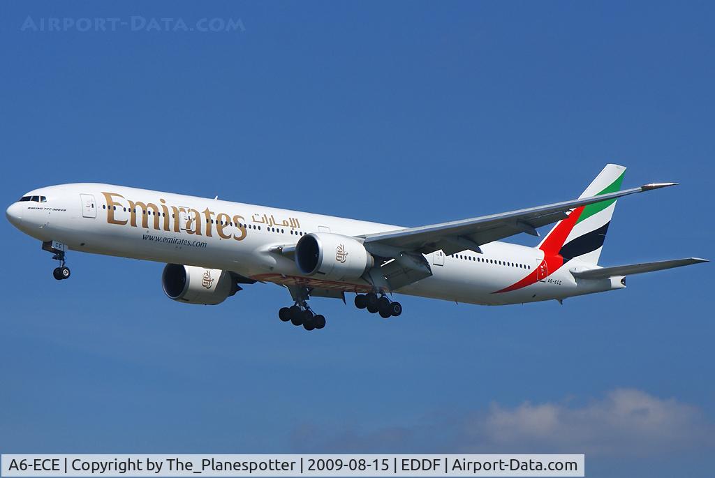 A6-ECE, 2007 Boeing 777-31H/ER C/N 35575, New Reg for airport data from the Emirate Dubai.