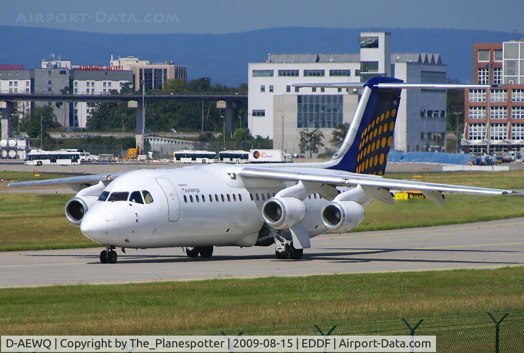 D-AEWQ, 1991 British Aerospace BAe.146-300 C/N E3203, Older Version of the RJ100 with slightly different Enines and Flight Electronics. But as Reliable as the newer RJ100 that I had the Pleasure to fly with several times.
