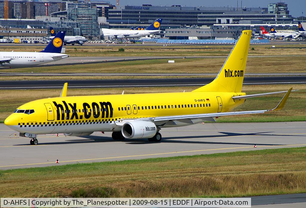 D-AHFS, 2000 Boeing 737-8K5 C/N 28623, Yellow Cab on the way to Rwy 18W