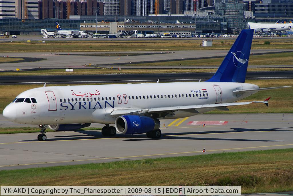 YK-AKD, 1999 Airbus A320-232 C/N 1076, Syrian Carrier makes it´s way for a Rwy 18W Departure.