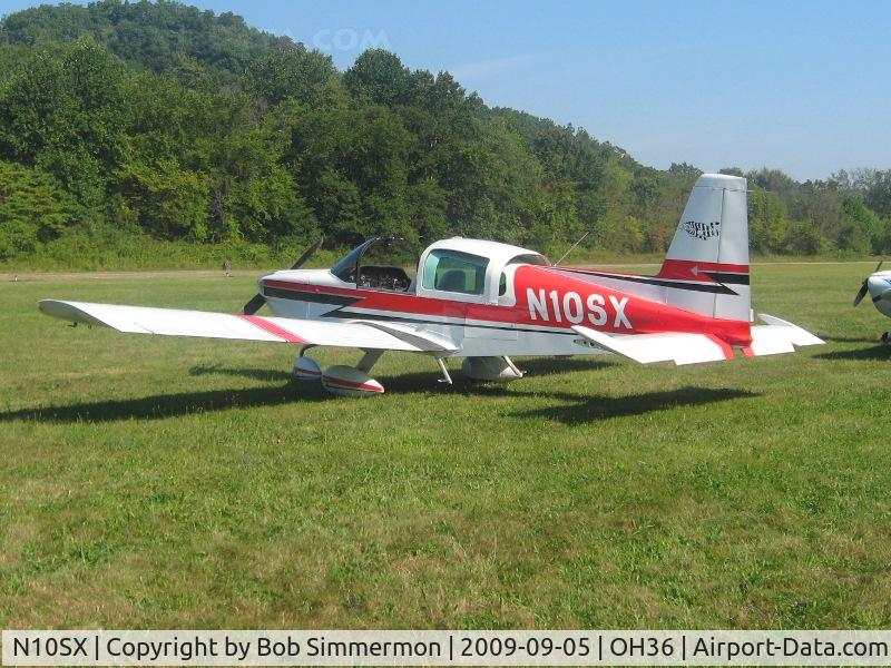 N10SX, 1977 Grumman American AA-5A Cheetah C/N AA5A0303, EAA breakfast fly-in at Zanesville, Ohio.