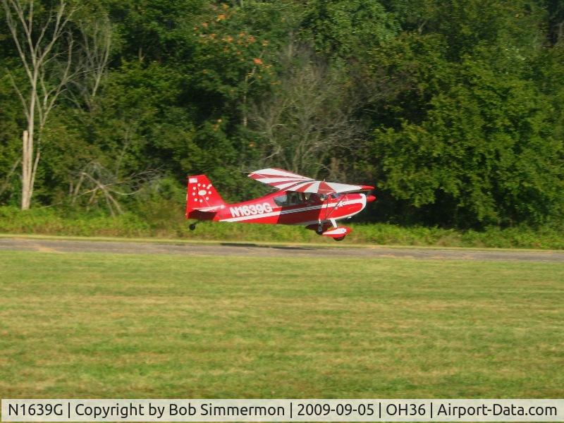 N1639G, 1968 Champion 7KCAB C/N 115, Departing RWY 3 with Young Eagle passenger at Zanesville, Ohio