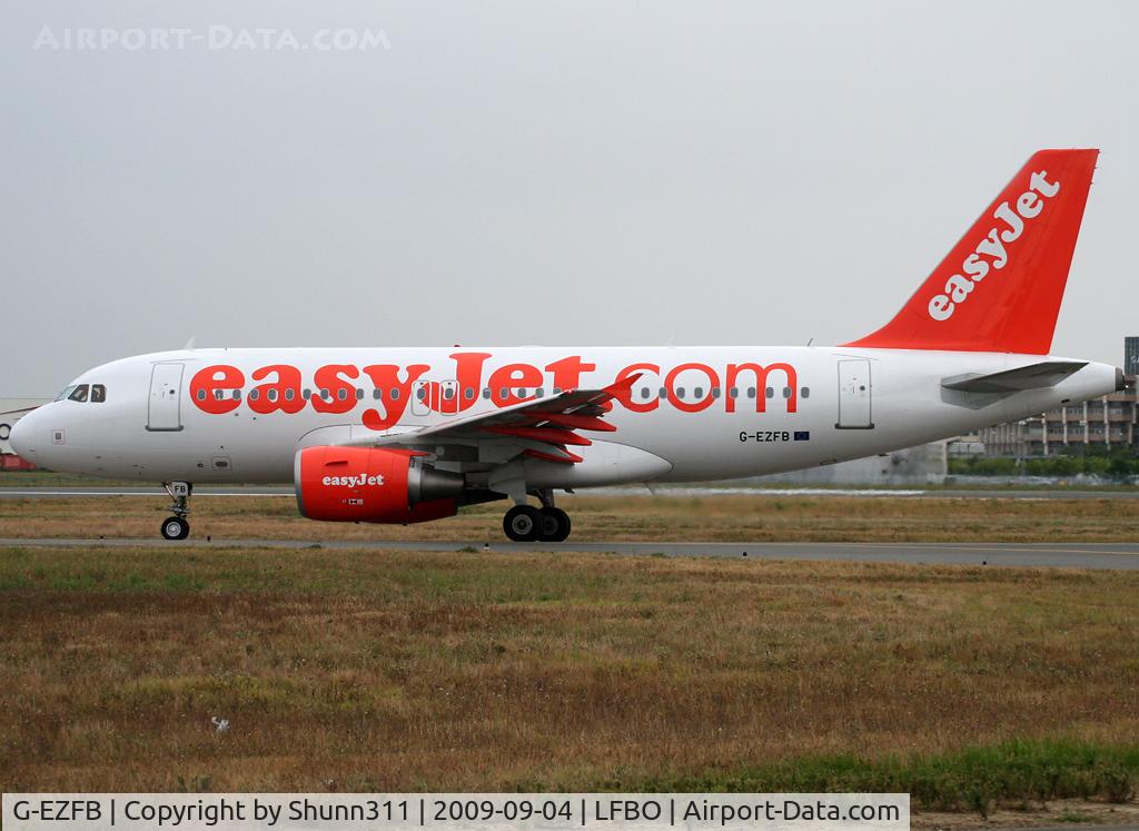 G-EZFB, 2009 Airbus A319-111 C/N 3799, Taxiing holding point rwy 32R for departure...
