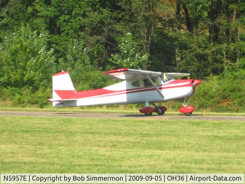 N5957E, 1959 Cessna 150 C/N 17457, Arriving at the EAA fly-in at Zanesville, Ohio