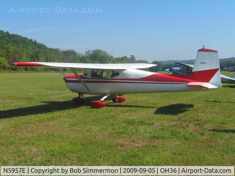 N5957E, 1959 Cessna 150 C/N 17457, EAA breakfast fly-in at Zanesville, Ohio