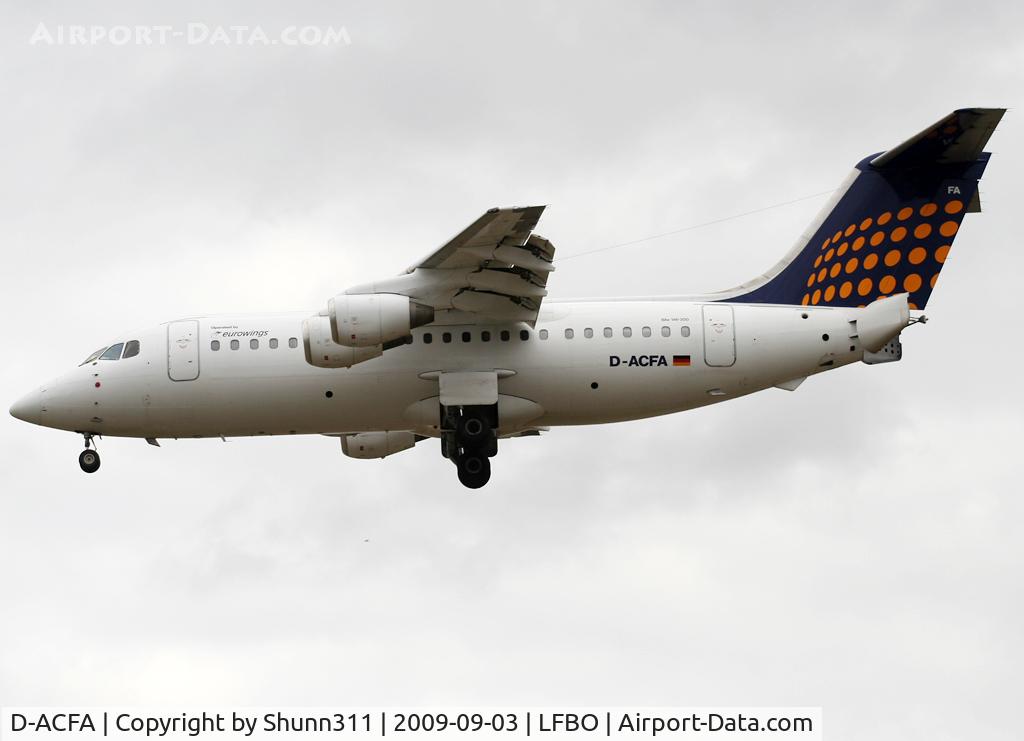 D-ACFA, 1991 British Aerospace BAe.146-200 C/N E2200, Landing rwy 32L