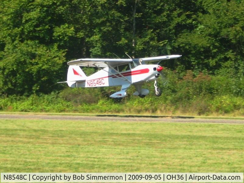 N8548C, 1953 Piper PA-22-150 Tri-Pacer C/N 22-1251, Departing RWY 3 at Zanesville, Ohio