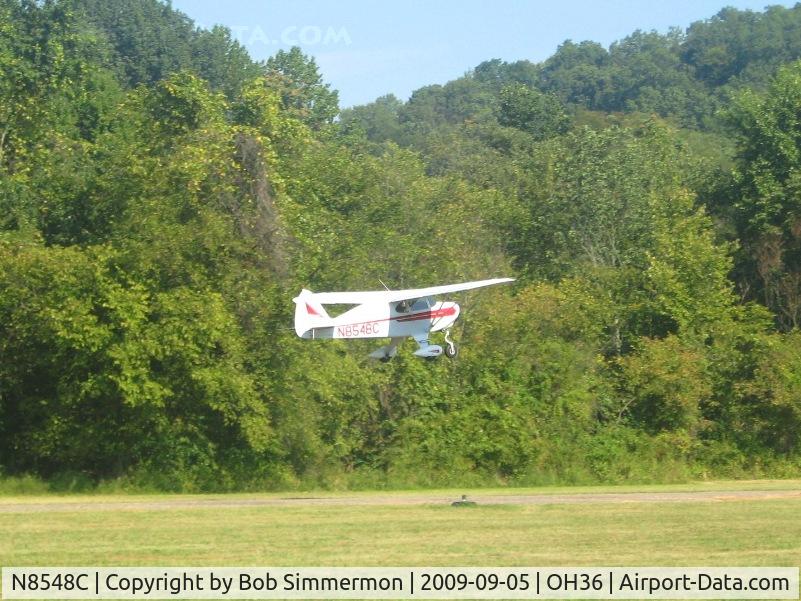 N8548C, 1953 Piper PA-22-150 Tri-Pacer C/N 22-1251, Departing RWY 3 at Zanesville, Ohio