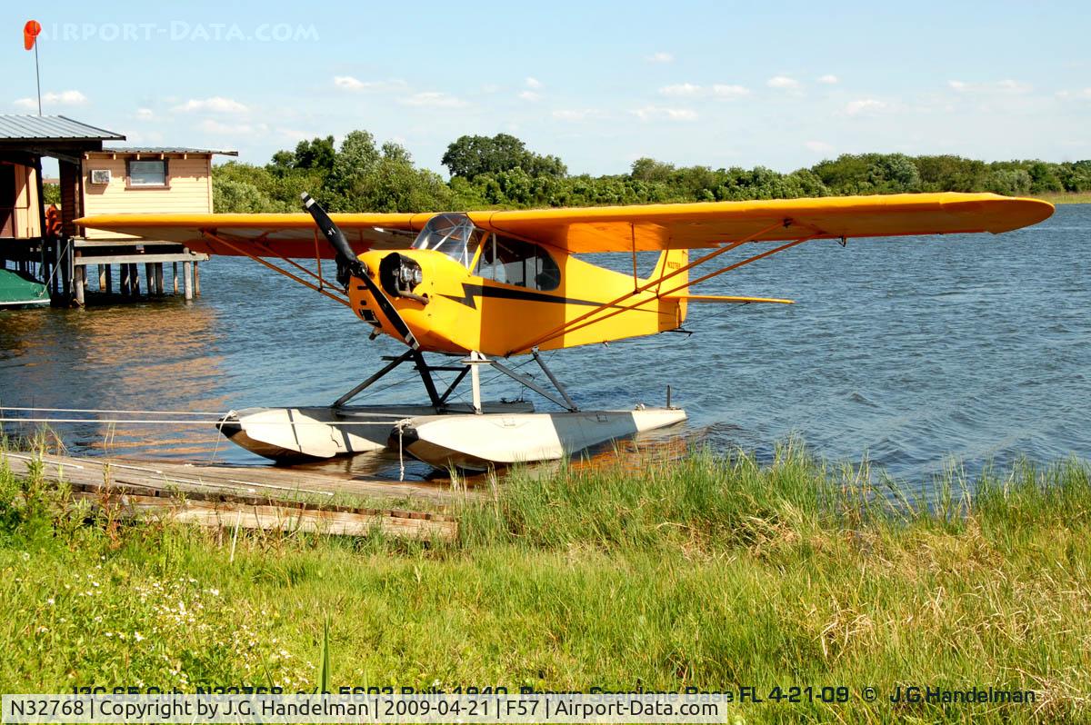 N32768, 1940 Piper J3C-65 Cub C/N 5603, Beached at Brown's Seaplane Base