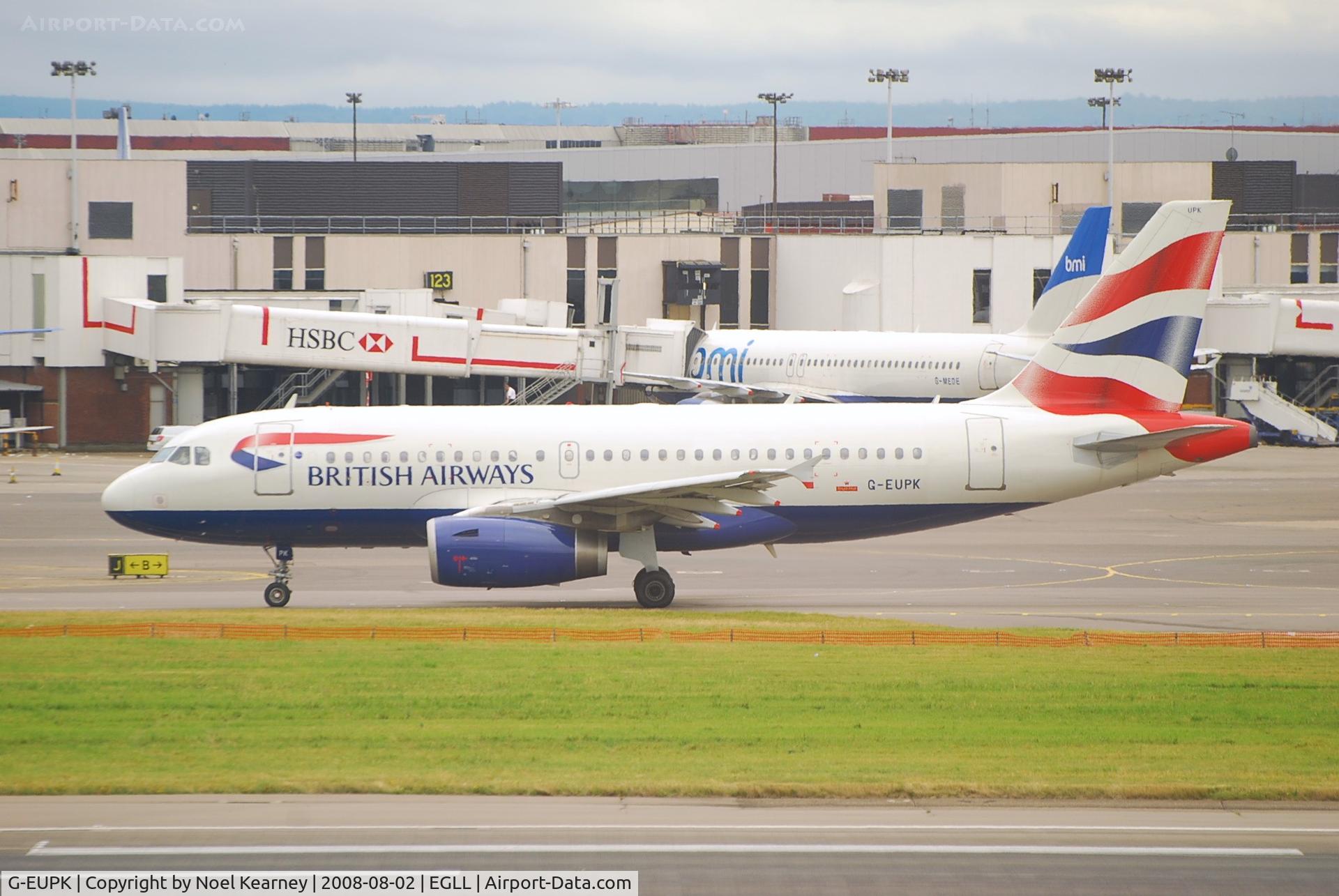 G-EUPK, 2000 Airbus A319-131 C/N 1236, Taxi-ing for RWY 27R