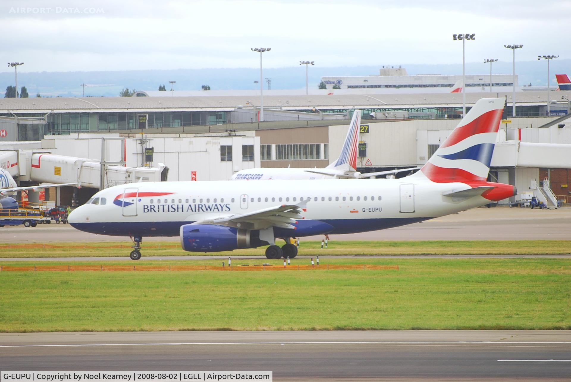 G-EUPU, 2000 Airbus A319-131 C/N 1384, Taxi-ing to Rwy 27R