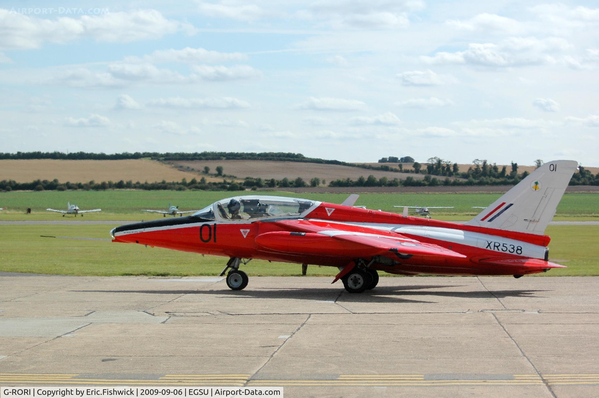 G-RORI, 1963 Hawker Siddeley Gnat T.1 C/N FL549, 1. XR538 at The Duxford Air Show Sep 09
