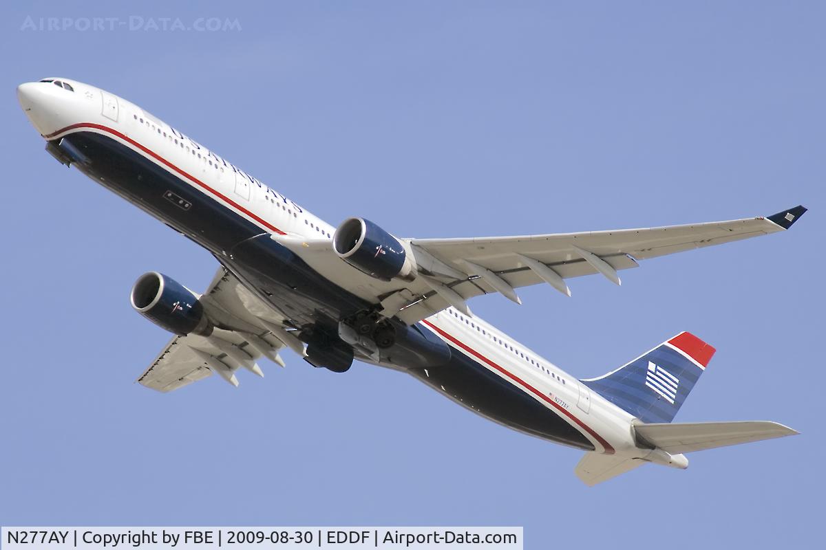 N277AY, 2001 Airbus A330-323 C/N 0380, departing EDDF to the west
