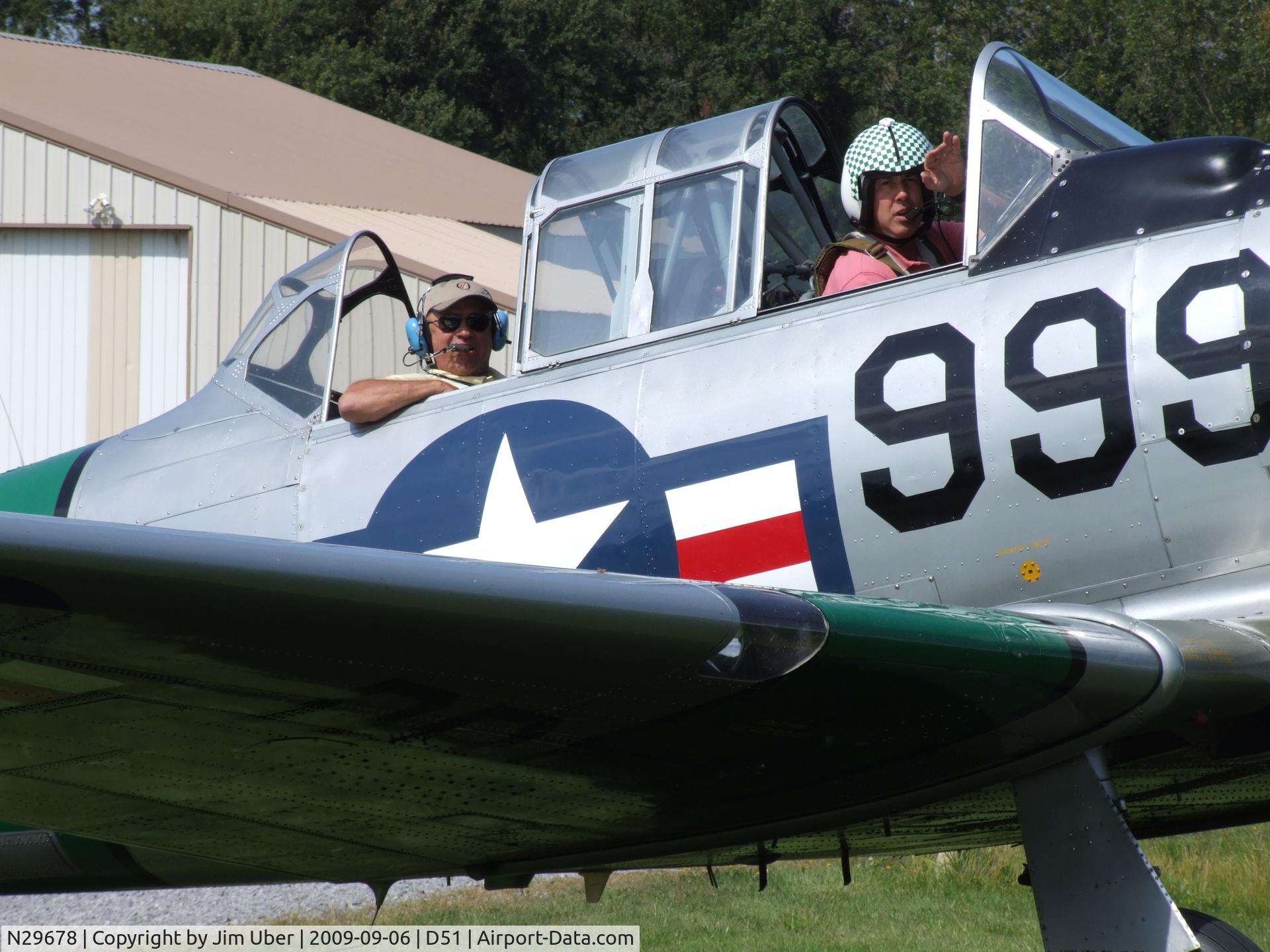 N29678, North American AT-6D C/N 51999, Fred's going for a ride- I think I see a grin