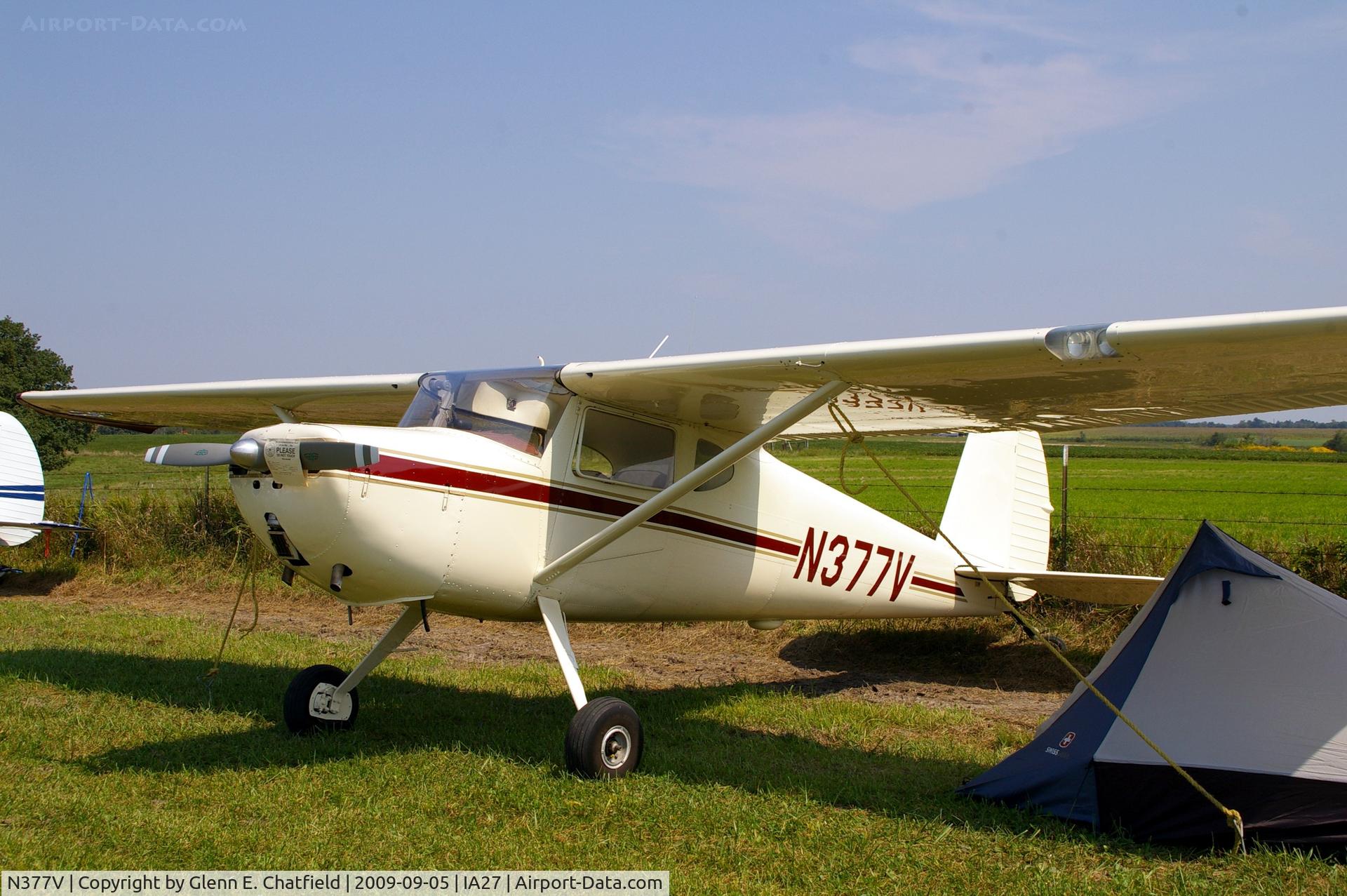 N377V, 1949 Cessna 140A C/N 15367, At the Antique Airplane Association Fly In