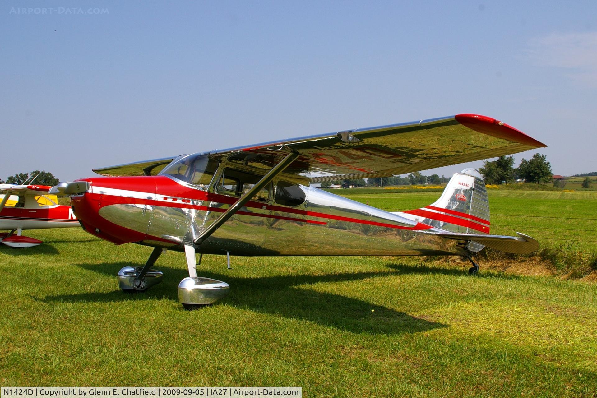 N1424D, 1951 Cessna 170A C/N 20136, At the Antique Airplane Association Fly In