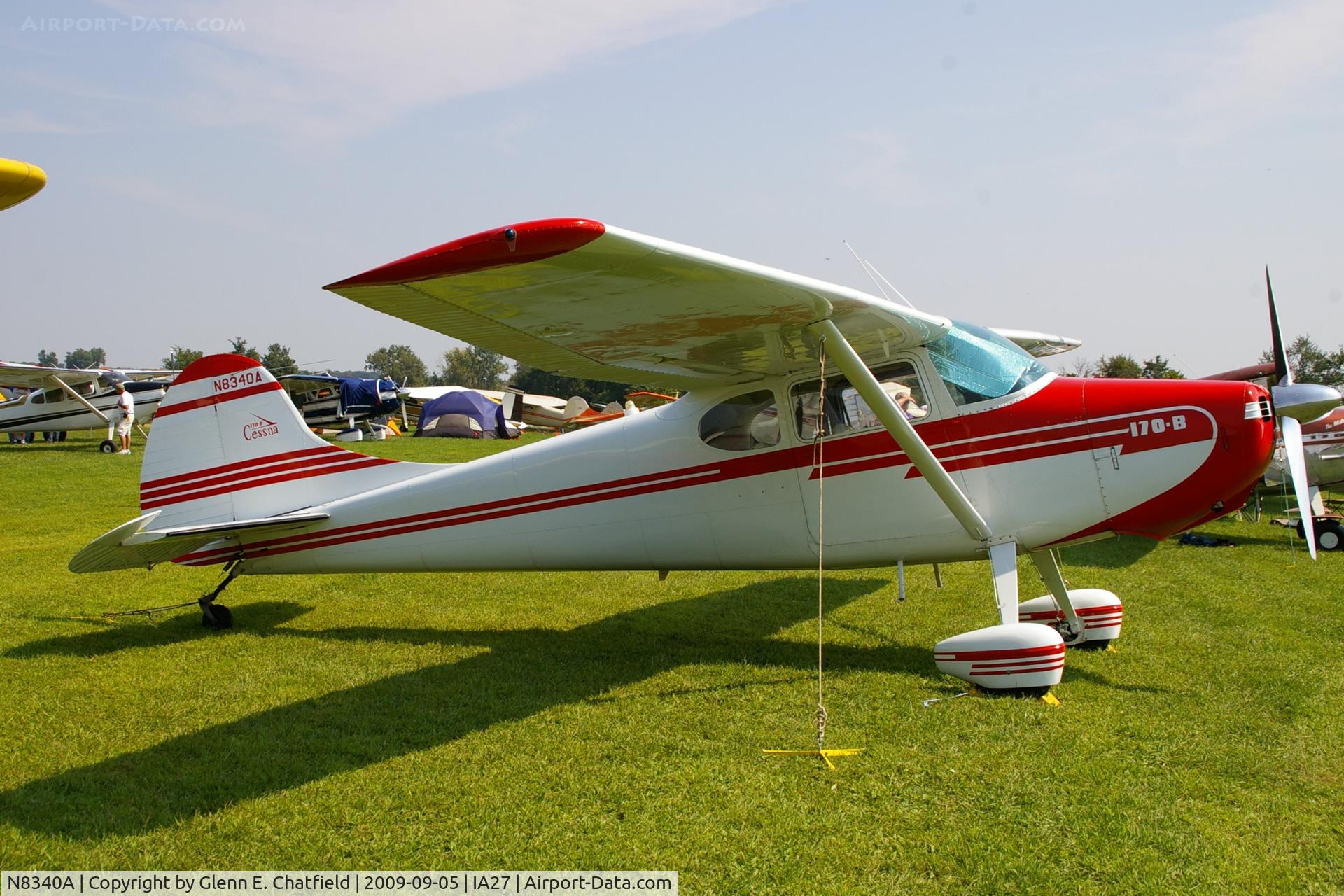 N8340A, 1952 Cessna 170B C/N 25192, At the Antique Airplane Association Fly In