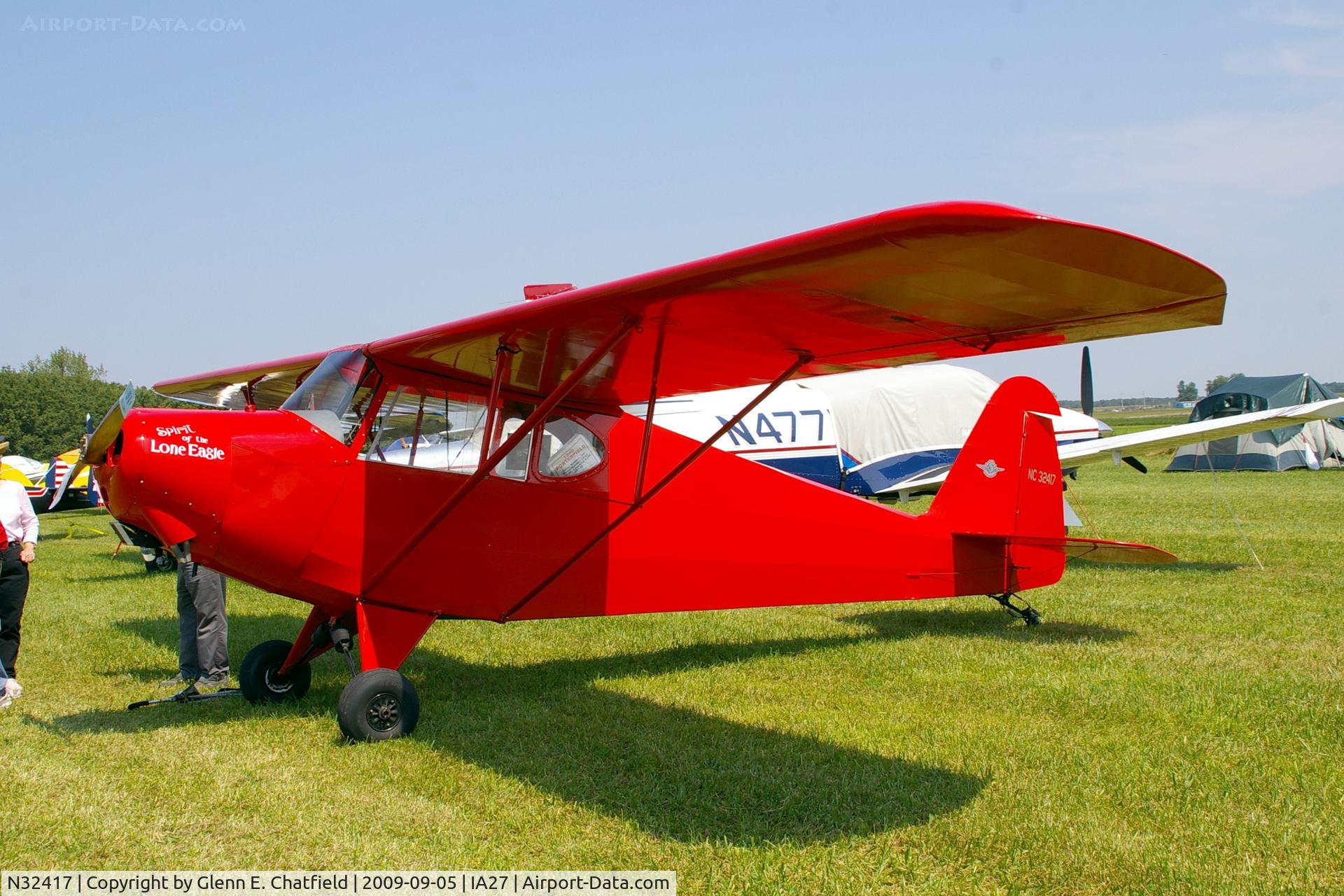 N32417, 1955 Porterfield LP-65 C/N 847, At the Antique Airplane Association Fly In