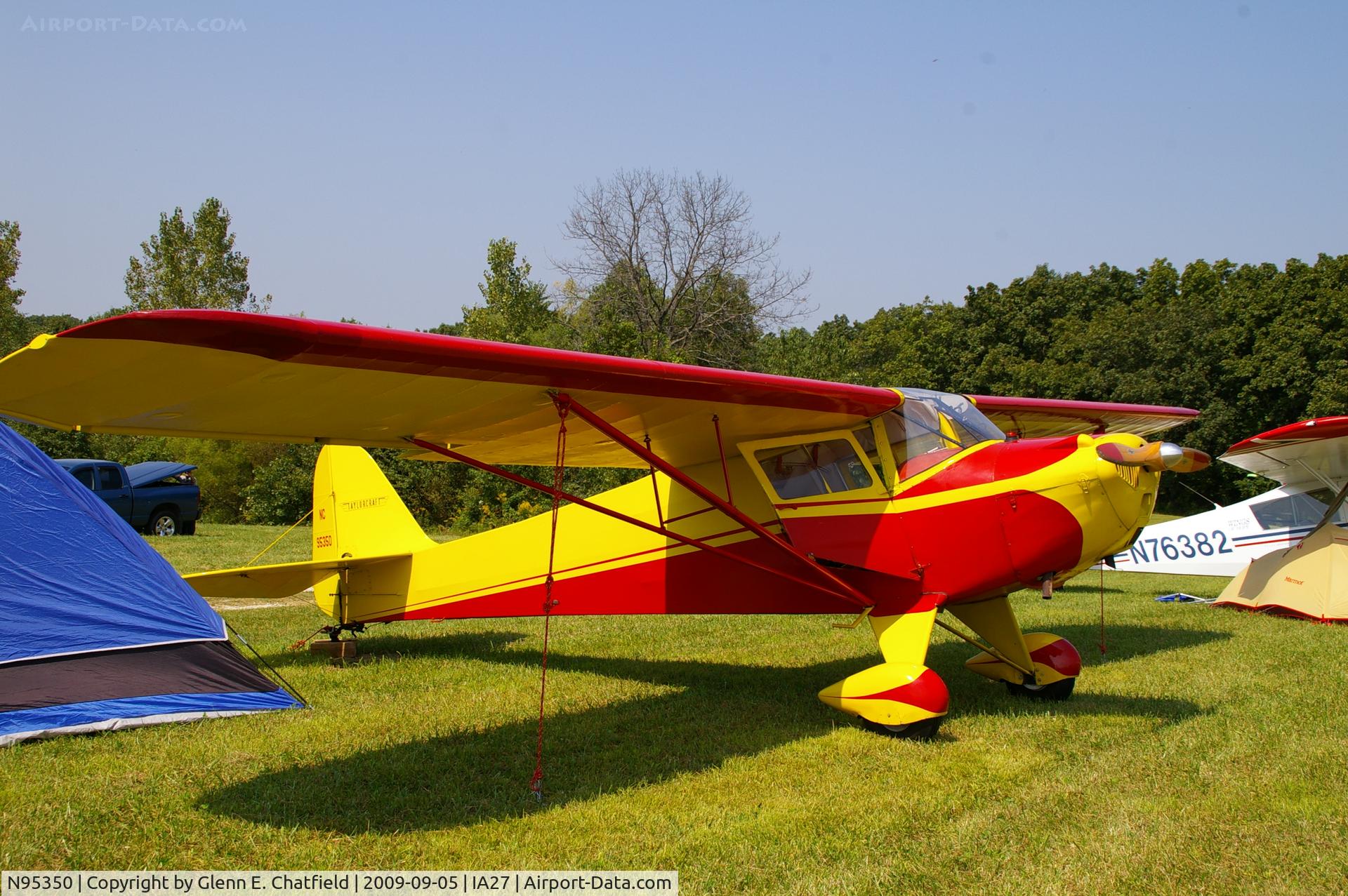 N95350, 1946 Taylorcraft BC12-D C/N 9750, At the Antique Airplane Association Fly In
