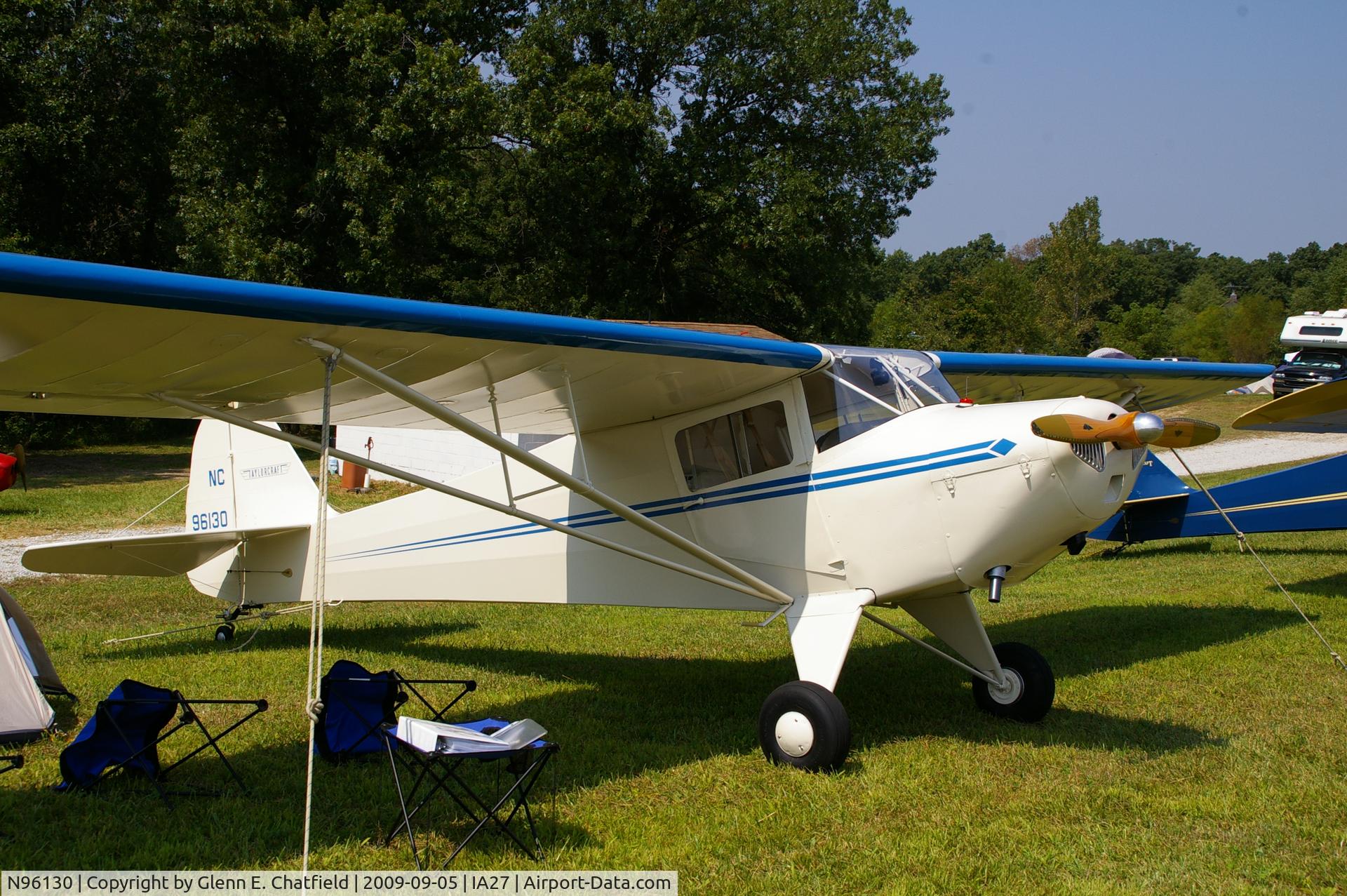 N96130, 1946 Taylorcraft BC12-D C/N 8430, At the Antique Airplane Association Fly In