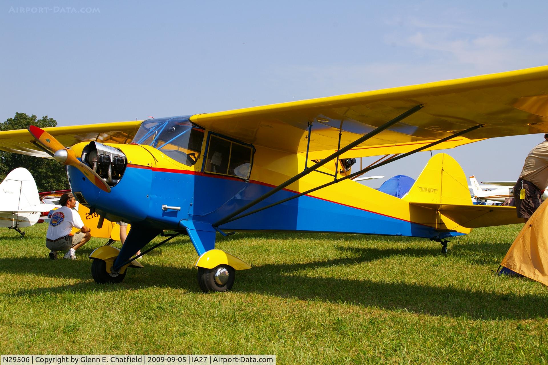 N29506, 1940 Taylorcraft BL-65 (L-2F) C/N 2349, At the Antique Airplane Association Fly In