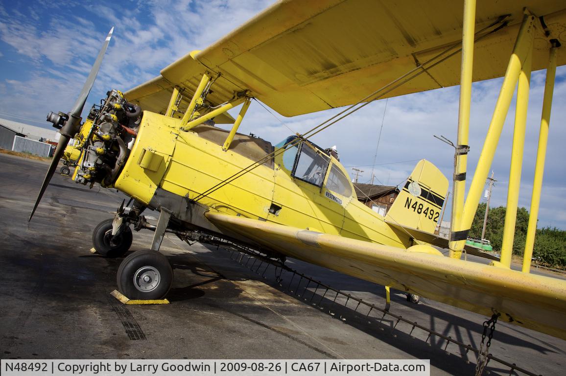 N48492, 1976 Grumman-Schweizer G-164B C/N 47B, Crop Duster side view at Westley, CA