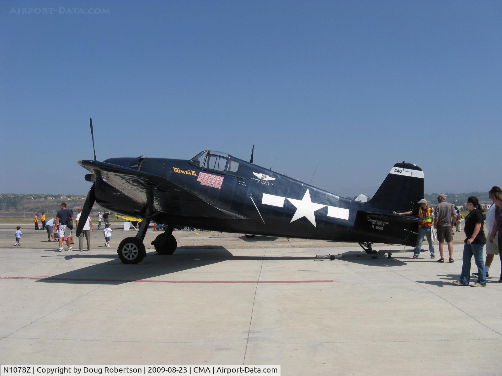 N1078Z, 1963 Grumman F6F-5 Hellcat C/N 27354801-66, 1963 S & S Special/Grumman F6F-5 HELLCAT 'Minsi III', P&W R-2800-10W Double Wasp 18 cylinder 2,200 Hp, impressive kill record