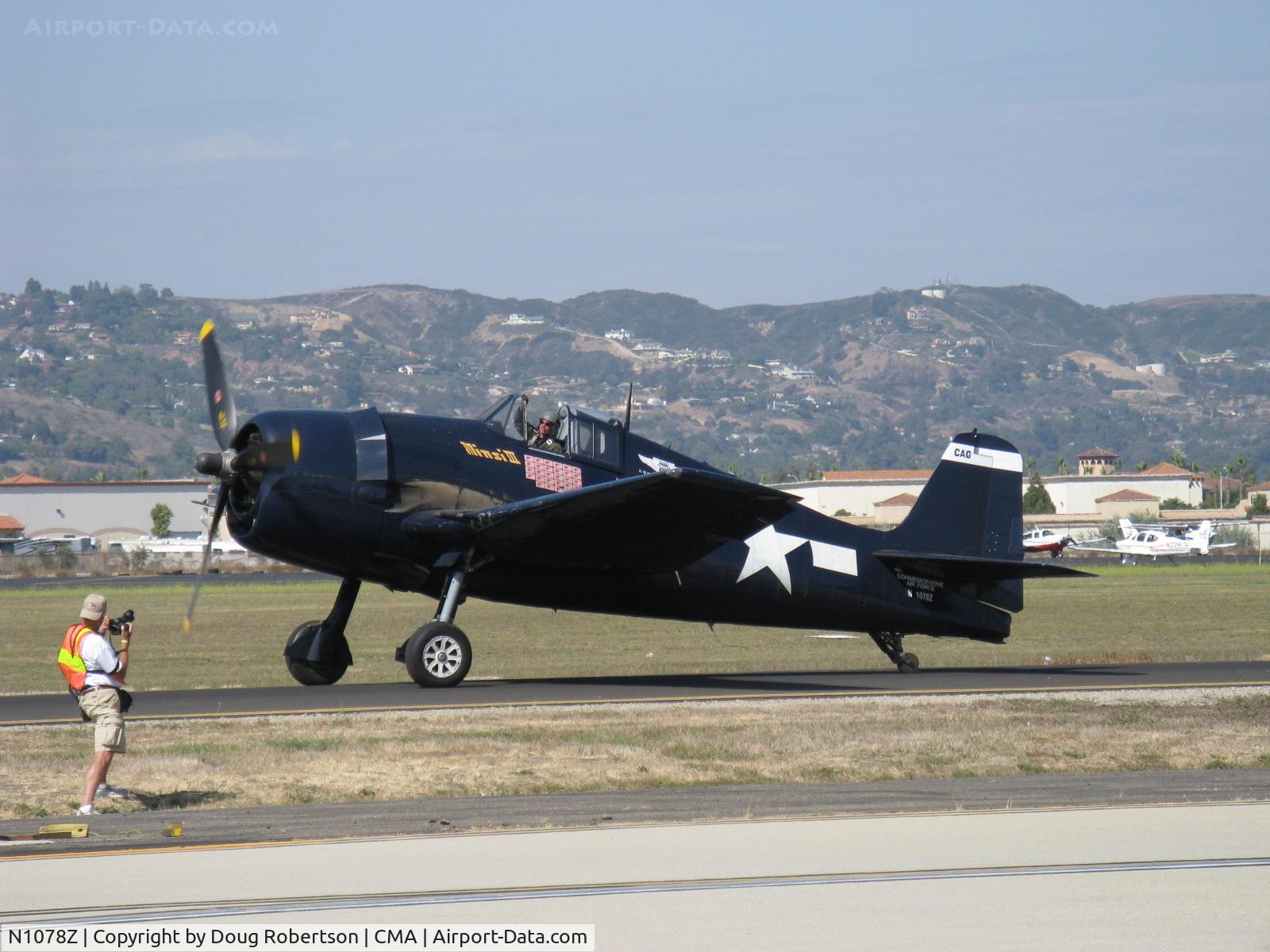 N1078Z, 1963 Grumman F6F-5 Hellcat C/N 27354801-66, 1963 S & S Special/Grumman F6F-5 HELLCAT 'Minsi III', P&W R-2800-10W Double Wasp 18 cylinder 2,200 Hp, taxi
