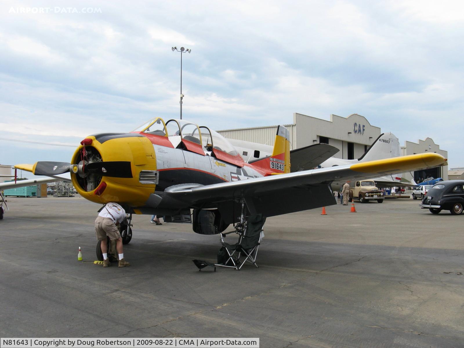 N81643, 1949 North American T-28A Trojan C/N 159-155 (49-1643), 1949 North American T-28A TROJAN, Wright R-1300-C7BA 800 Hp