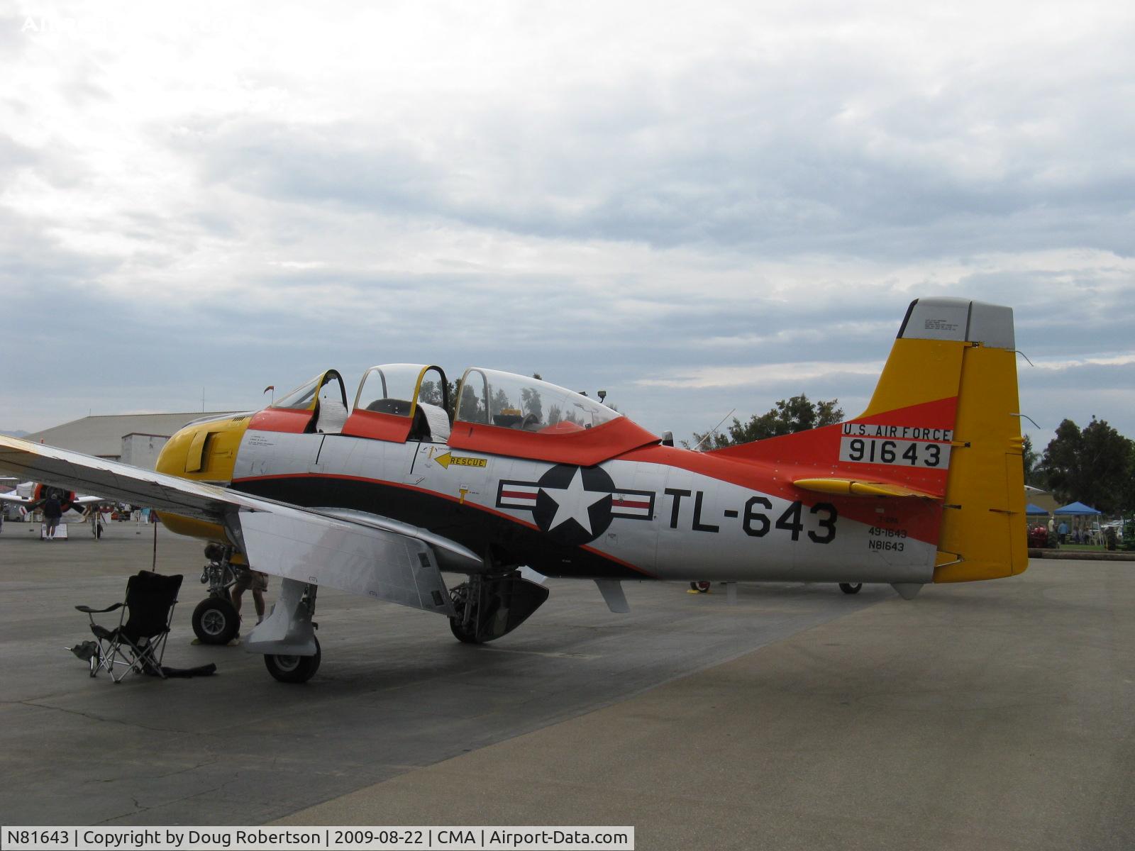 N81643, 1949 North American T-28A Trojan C/N 159-155 (49-1643), 1949 North American T-28A TROJAN, Wright R-1300-C7BA 800 Hp